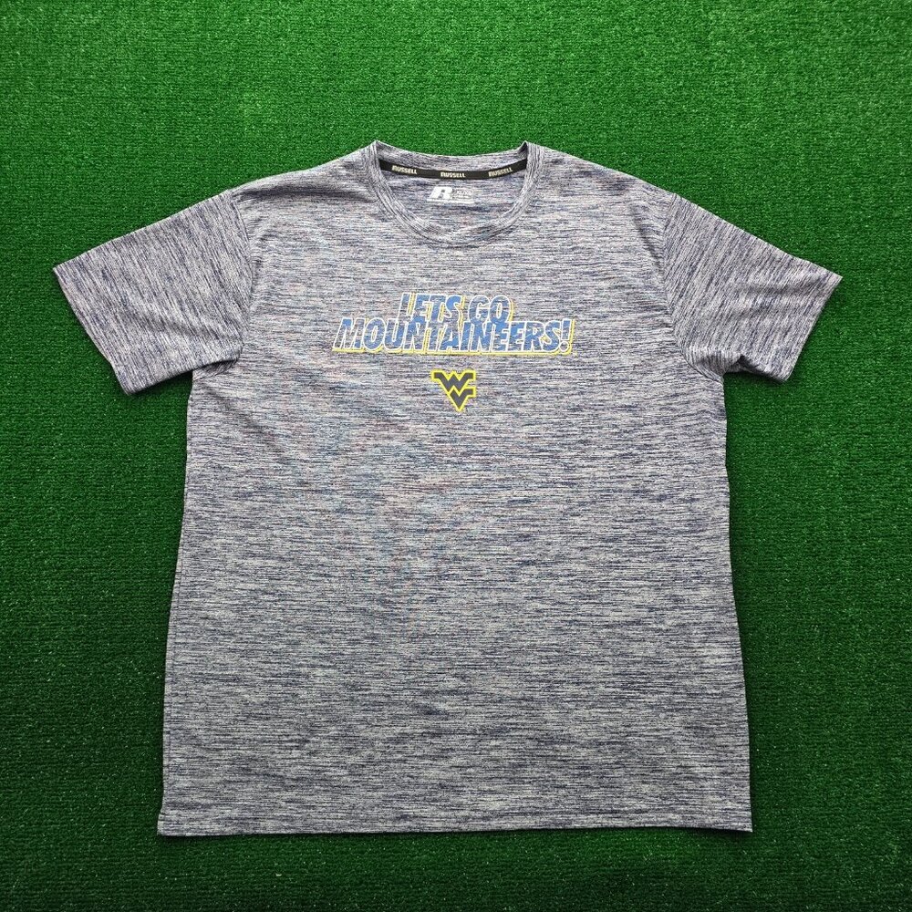 West Virginia‎ Mountaineers Tshirt Mens XL Gray Melange Russell NCAA Football